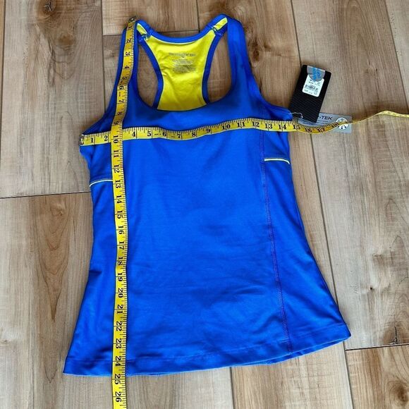 NWT Marika Pwr Tek Sports Work-Out Tank Bra (Removable Pads) Blue-Yellow Med - Picture 4 of 9